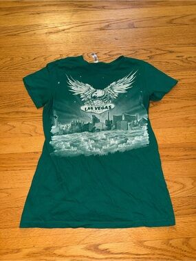 Las Vegas Graphic Tee - Green Short Sleeve Women's Top